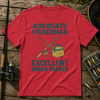 ADEQUATE FISHERMAN. EXCELLENT SNACK PACKER T-Shirt in Red