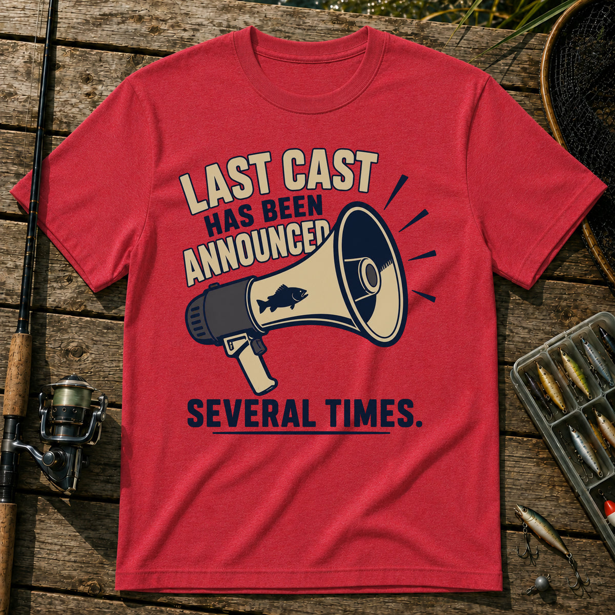 Last Cast Announce T-Shirt in Red