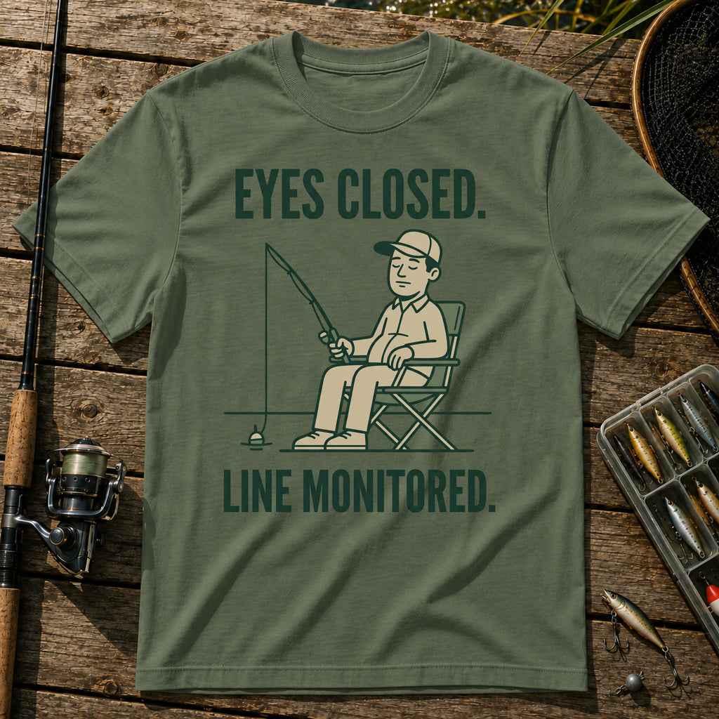 EYES CLOSED. LINE MONITORED. T-Shirt in Military