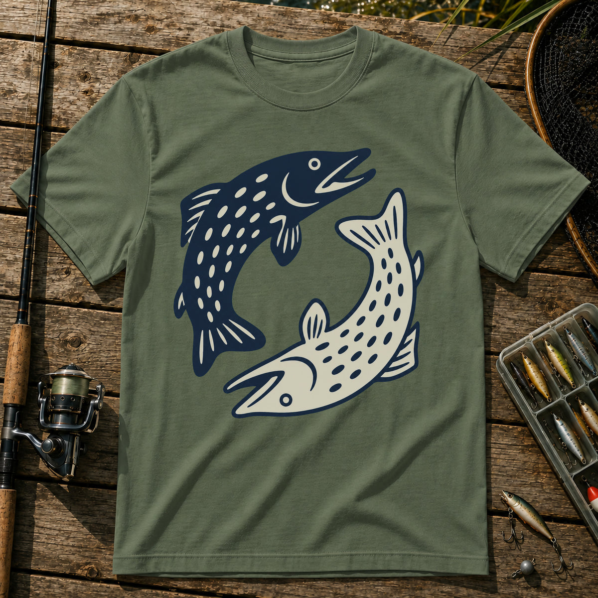 Yin And Yang T-Shirt in Military