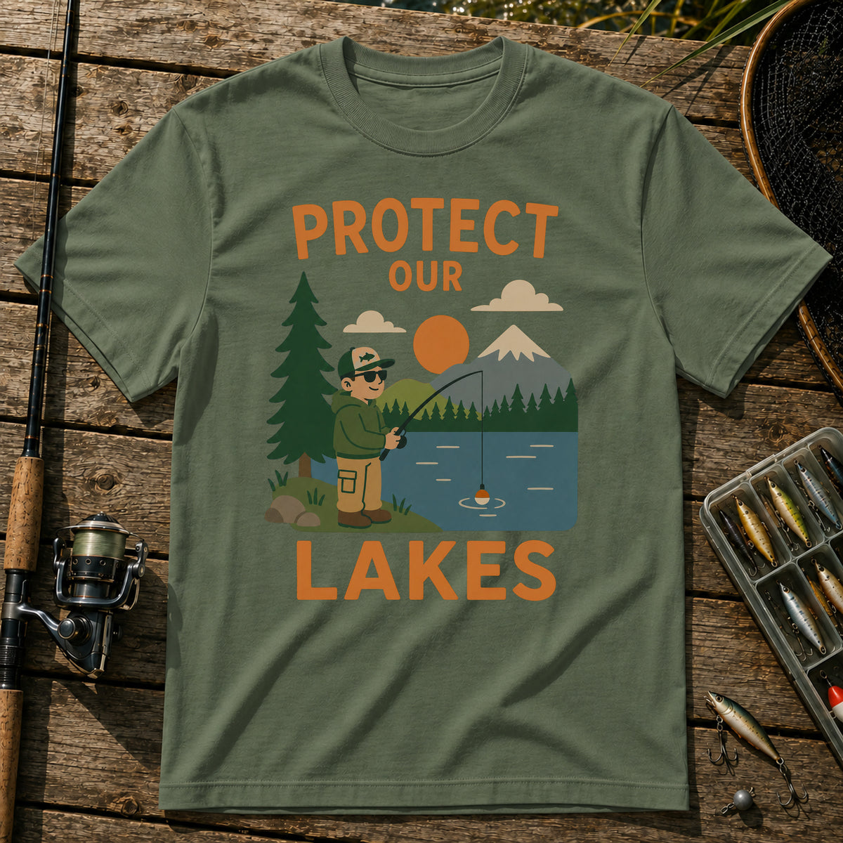 Protect Our Lakes T-Shirt in Military