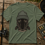 Straight Face Fish T-Shirt in Military
