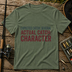 EXPECTED CATCH: SEVERAL. ACTUAL CATCH: CHARACTER Typography T-Shirt in Military