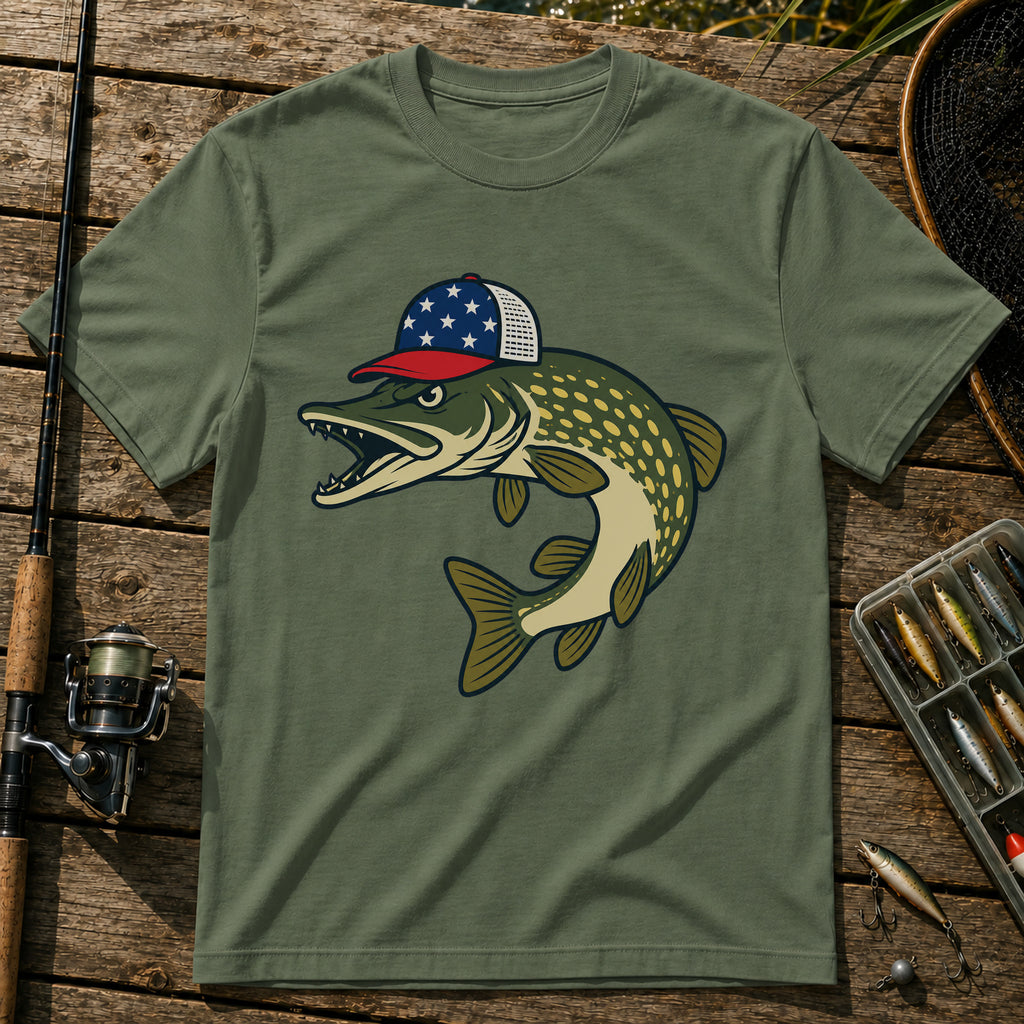 Pike US Hat T-Shirt in Military