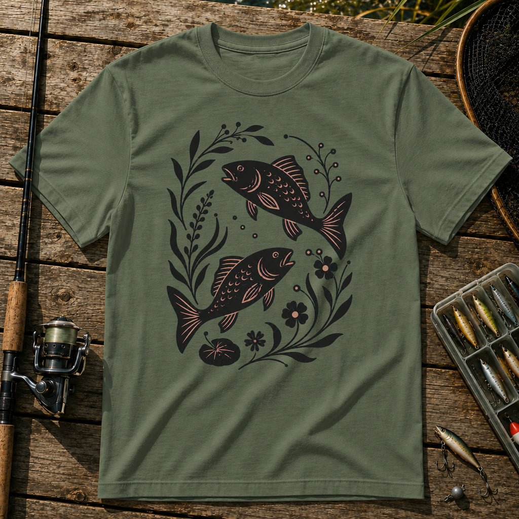 Flower Fish T-Shirt in Military