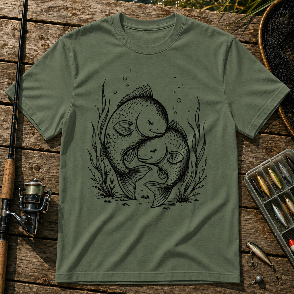 Cuddling Fish T-Shirt in Military