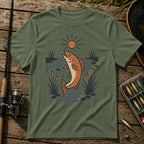 Fish Jump T-Shirt in Military