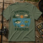 Swimming With Friends T-Shirt in Military
