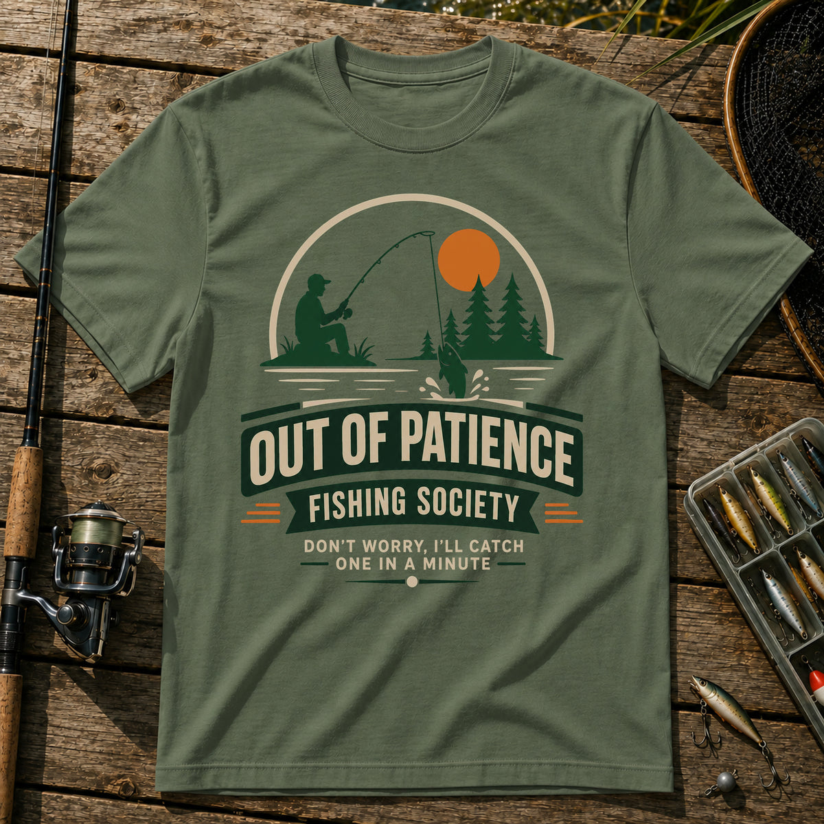 Out Of Patience T-Shirt in Military