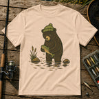Bear Getting Fish T-Shirt in Cream