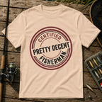 CERTIFIED PRETTY DECENT FISHERMAN T-Shirt in Cream
