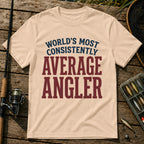 WORLD'S MOST CONSISTENTLY AVERAGE ANGLER Typography T-Shirt in Cream