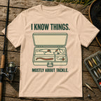 I KNOW THINGS. MOSTLY ABOUT TACKLE. T-Shirt in Cream
