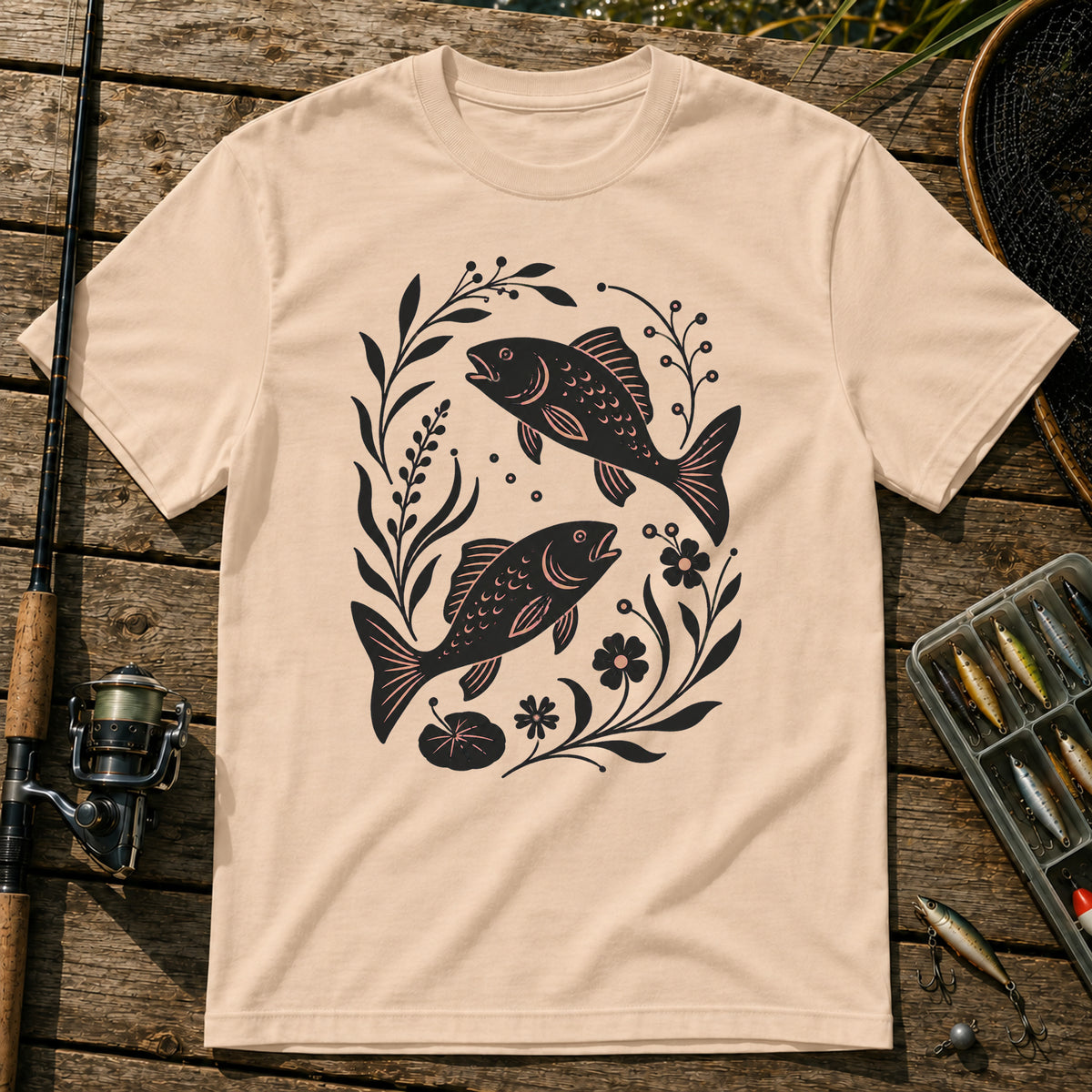 Flower Fish T-Shirt in Cream