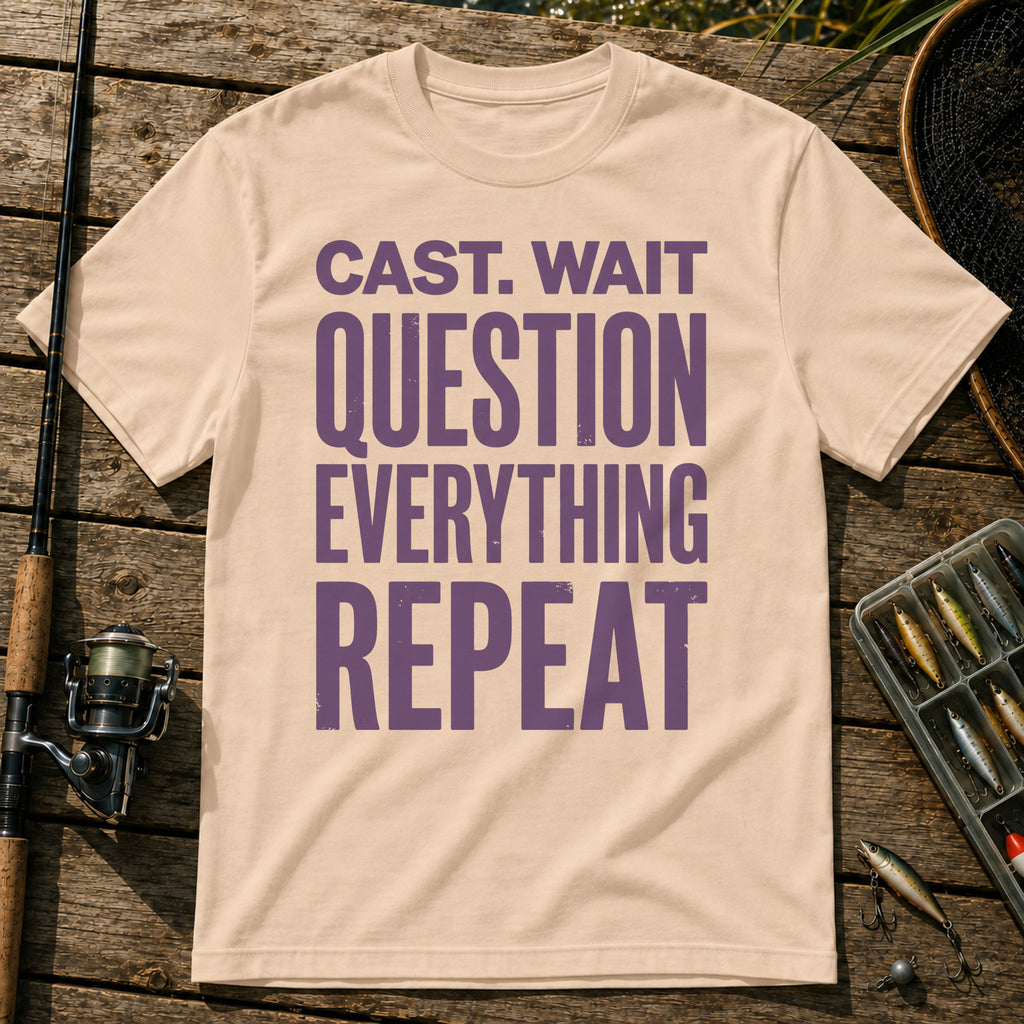 CAST. WAIT. QUESTION EVERYTHING. REPEAT Typography T-Shirt in Cream