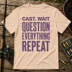 CAST. WAIT. QUESTION EVERYTHING. REPEAT Typography T-Shirt in Cream