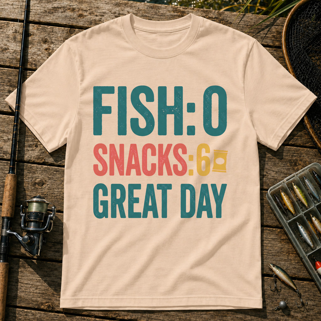 FISH: 0. SNACKS: 6. GREAT DAY T-Shirt in Cream