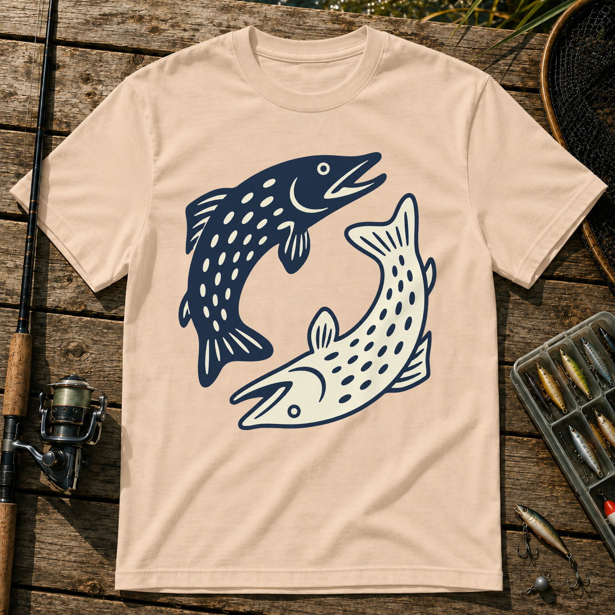 Yin And Yang T-Shirt in Cream