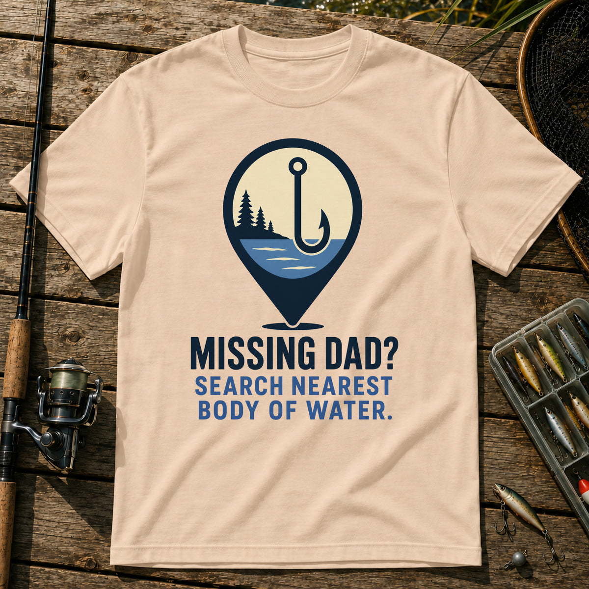 Missing Dad T-Shirt in Cream