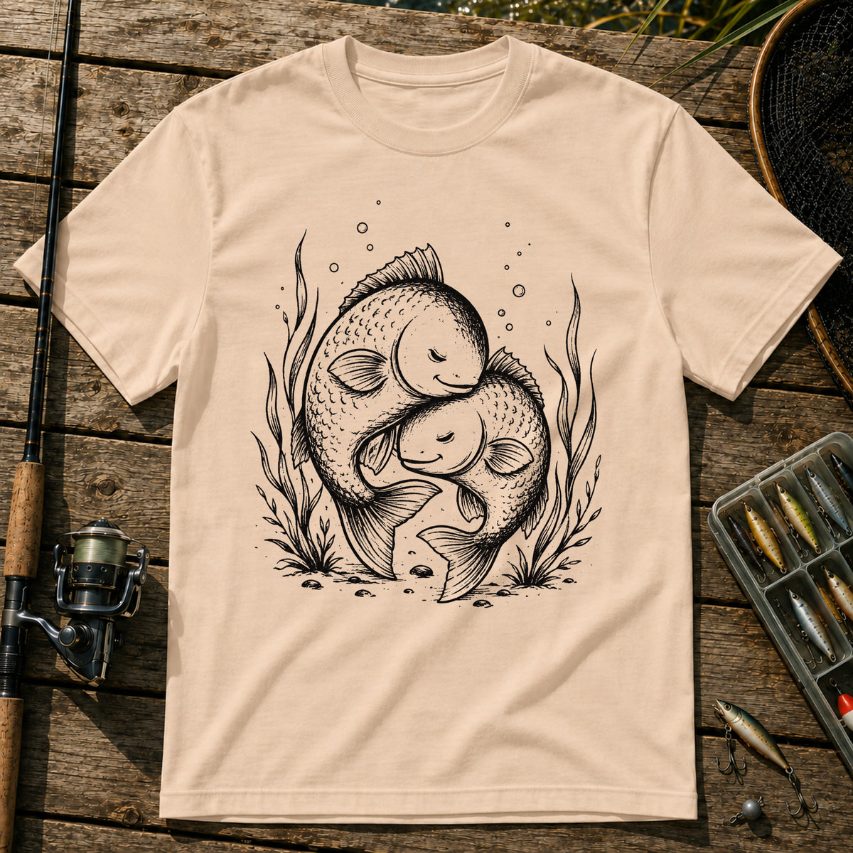 Cuddling Fish T-Shirt in Cream