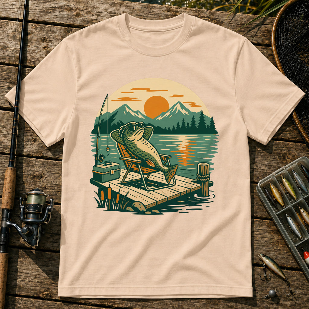 Vibing Fish T-Shirt in Cream