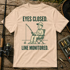 EYES CLOSED. LINE MONITORED. T-Shirt in Cream