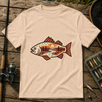 Fish And River T-Shirt in Cream