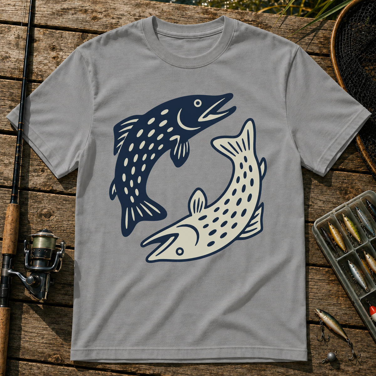 Yin And Yang T-Shirt in Grey