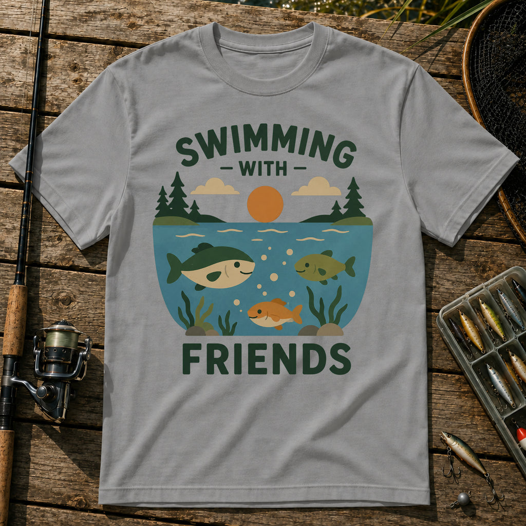 Swimming With Friends T-Shirt in Grey