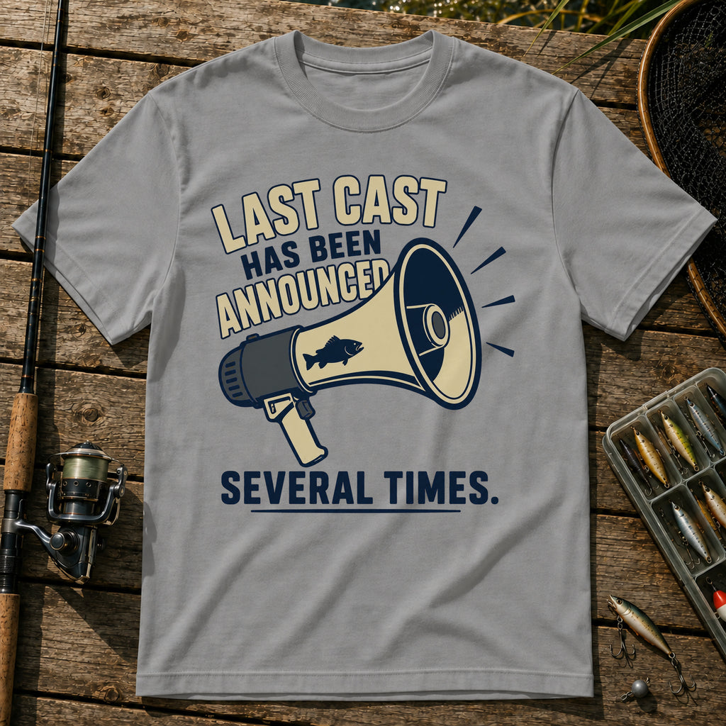 Last Cast Announce T-Shirt in Grey