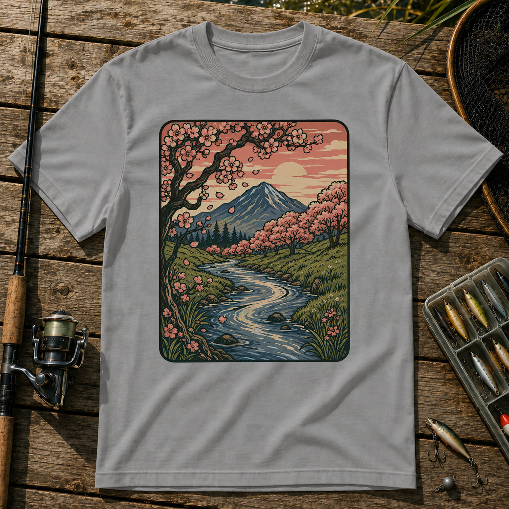 Cherry Blossom Setting T-Shirt in Grey