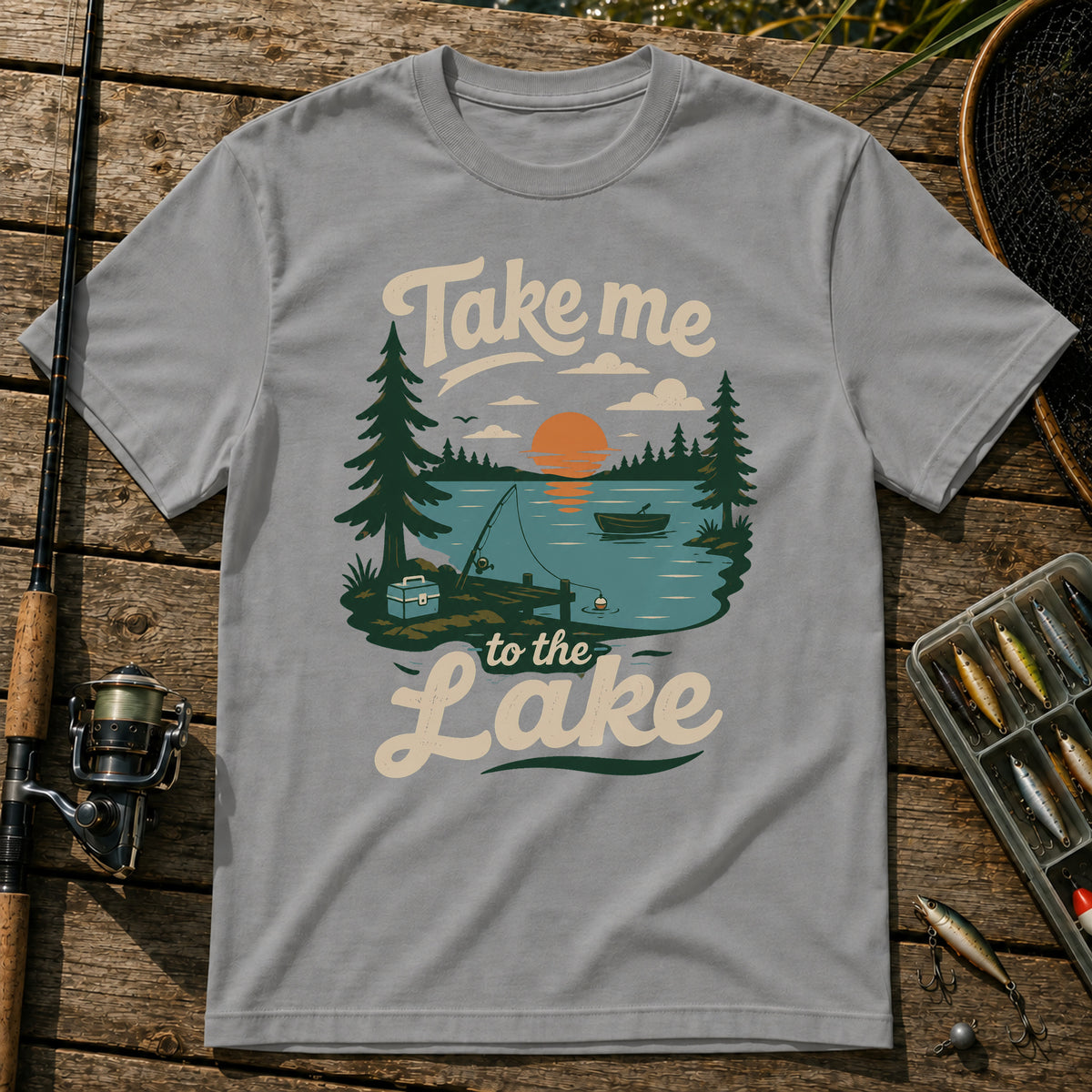Take Me To The Lake T-Shirt in Grey