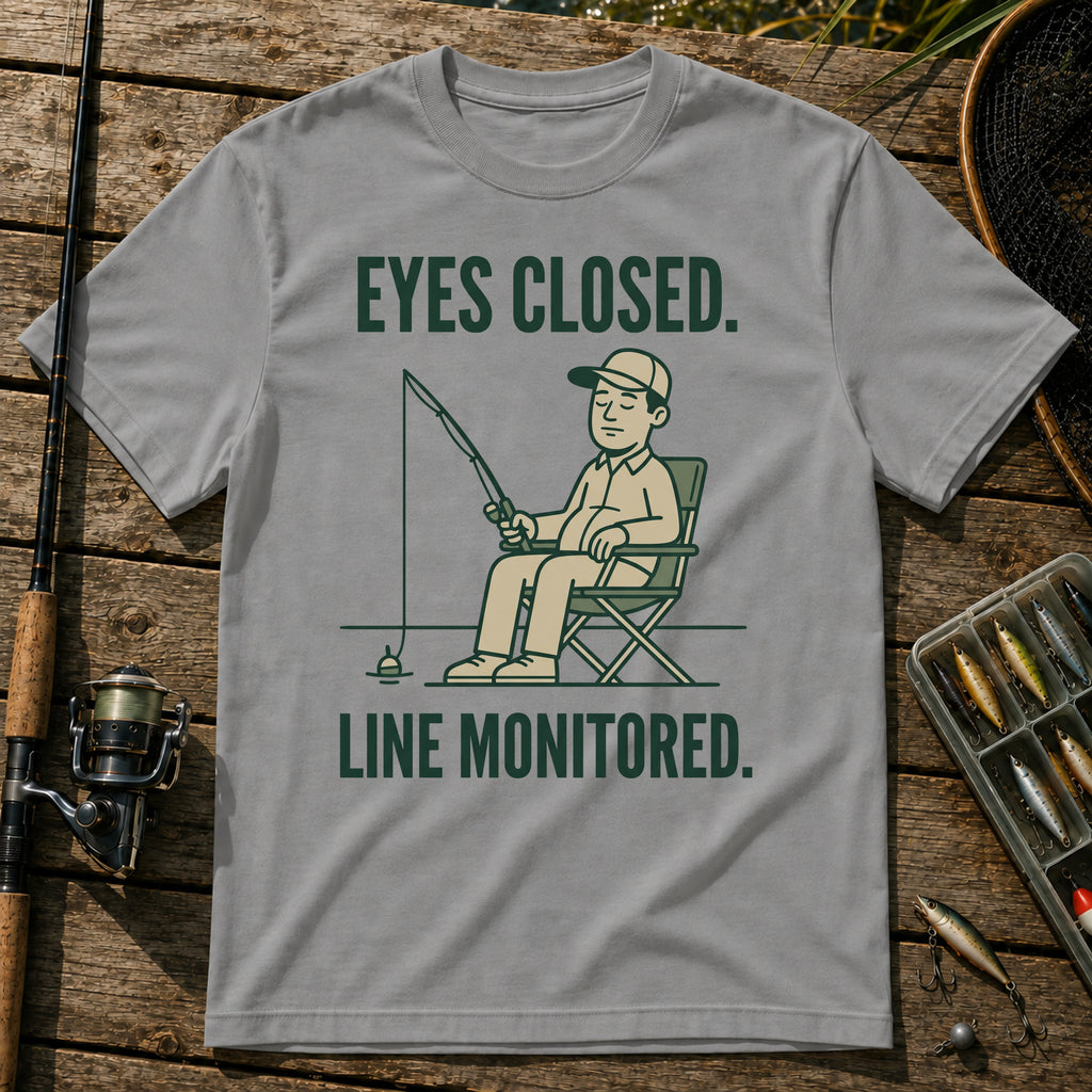 EYES CLOSED. LINE MONITORED. T-Shirt in Grey