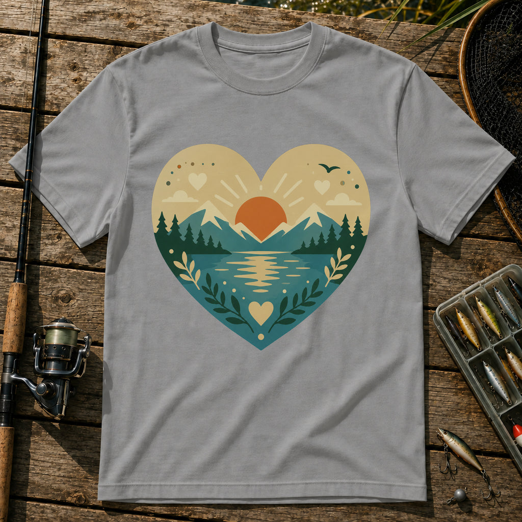 Lake Heart T-Shirt in Grey