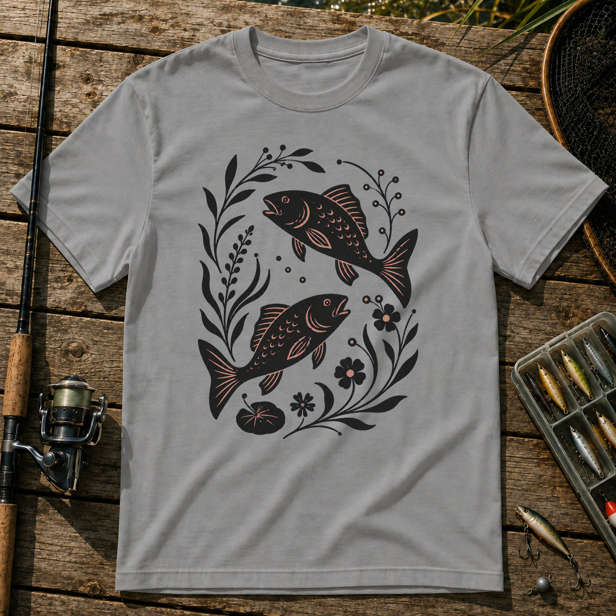 Flower Fish T-Shirt in Grey