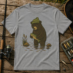 Bear Getting Fish T-Shirt in Grey