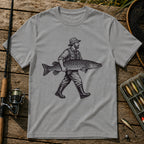 Man With Fish T-Shirt in Grey