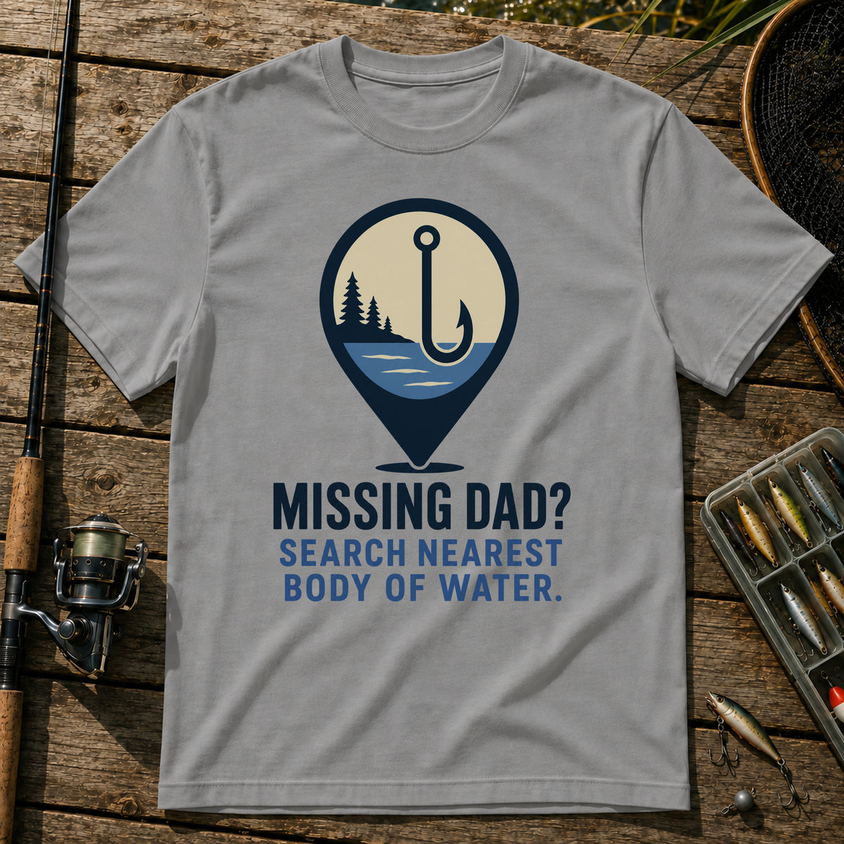 Missing Dad T-Shirt in Grey
