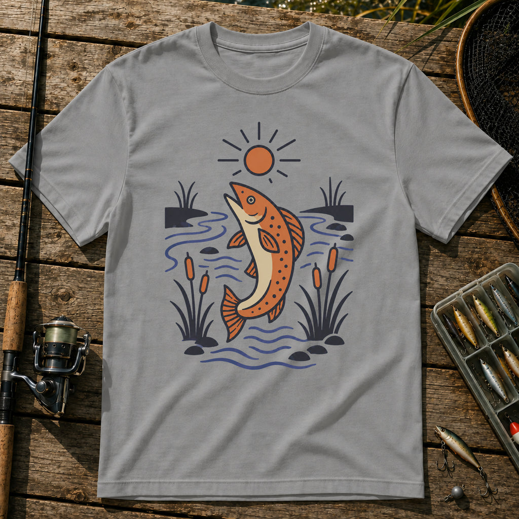 Fish Jump T-Shirt in Grey